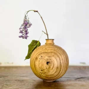 Soliflore sphère en loupe de chêne