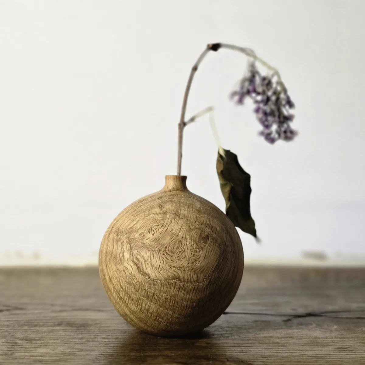 Soliflore en chêne / vase fleurs sèches